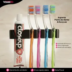 Suporte de Escova de Dente e Pasta Organizador Parede Banheiro Porta Escova Familiar Qualidade Premium Envio Rápido