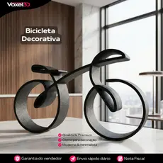 Escultura Decorativa Bicicleta Minimalista em 3D Peça Moderna para Sala Escritório Decoração Criativa Design Elegante