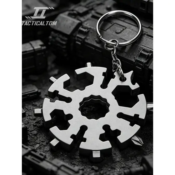 Tactical Tom 20 em 1 Rodada chave Ferramenta Multifuncional Combinação de Floco de Neve Chave de Fenda EDC Externa