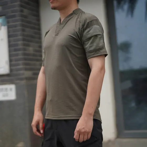 Tático Tom VS de manga curta Ranger verde RG verde tático camiseta ventilador militar caminhadas ao ar livre escalada ca