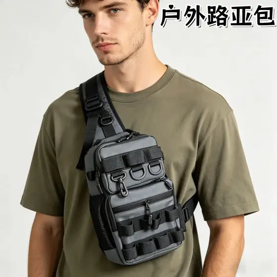 Bolsa multifuncional para isca ao ar livre, bolsa mensageiro à prova d'água para pesca, bolsa de ombro de grande capacid