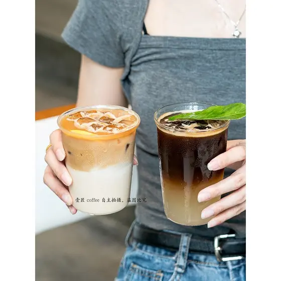 Copo de café de vidro resistente ao calor, alto borosilicato, expansão simples, gelo, americano, Latte, criativo, fermen