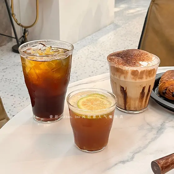 Copo de bebida de vidro sujo, resistente a altas temperaturas, alto borosilicato, fermentação fria, gelo, café, gelo, am