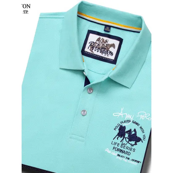 Camiseta masculina de manga curta lapela meia manga roupas superiores masculinas Casual puro algodão verão camiseta bord