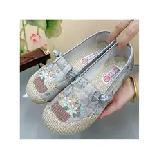 Estilo étnico velho pequim sapatos de pano feminino novo estilo chinês respirável sapatos bordados sola macia antiderrap