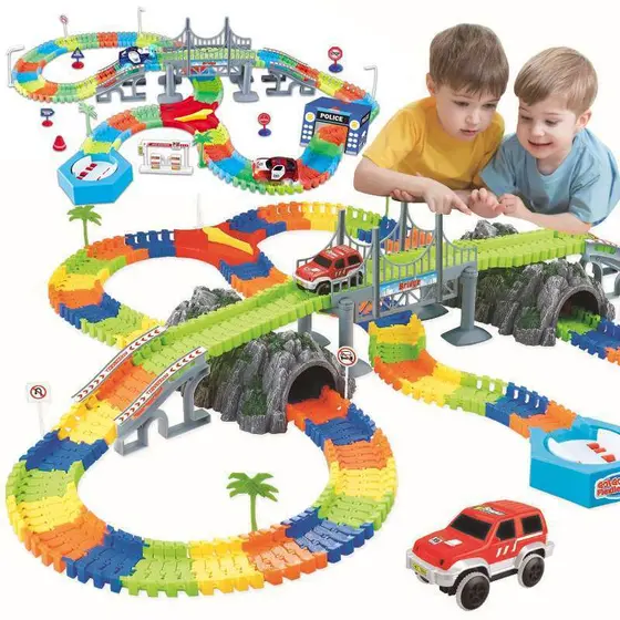 Carro elétrico ferroviário carro menino montado pista trem conjunto carro de brinquedo 3-8 anos de idade crianças presen