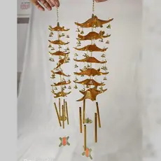 Carrilhão de vento de cinco tubos sino dourado cinco camadas sete camadas sino de cobre liga colorido carrilhão de vento