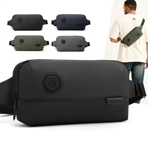 Bolsa de cintura multifuncional masculina, simples, leve, resistente ao desgaste, repelente de água, bolsa de ombro para