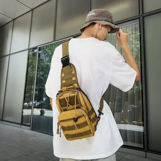 Saco de peito masculino outono novo estilo tático camuflagem isca multifuncional mochila esportes ao ar livre lazer Mult