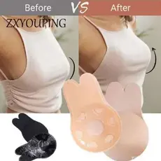 Sutiã Adesivo Invisível Push Up Orelha de Coelho – Sem Alças, Reutilizável, Alta Sustentação e Efeito Levanta Seios