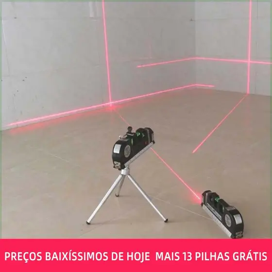 Trena Laser Profissional Nível de Bolha Multifunção com Linha Cruzada Mira Laser Ferramenta de Precisão Envio Imediato
