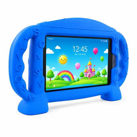 Capa Tablet Infantil 7 Polegadas Babynew Silicone Flexível Antichoque Protetora Samsung Multilaser