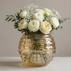 Vaso Terrário Redondo 2,5Litros Âmbar Aquário Vidro Decoração Plantas Orquídea Arranjos