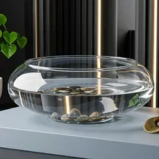 Vaso tipo Terrário de vidro para Arranjos decorações Aquário oval Multiuso 2.3L