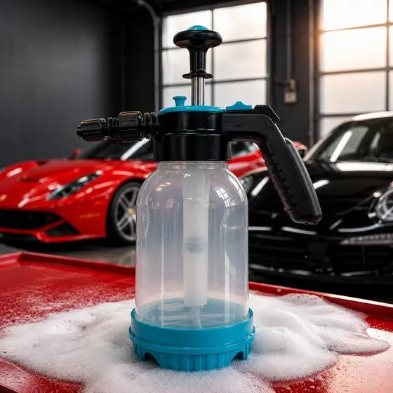 Pulverizador de Espuma de Neve 3 em 1 Manual 2000ml Alta Pressão Profissional Premium – Carro Moto Plantas Azul