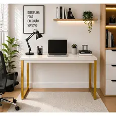 Mesa Escritório Escrivaninha Estilo Industrial 90cm | Home Office, Estudos e Penteadeira
