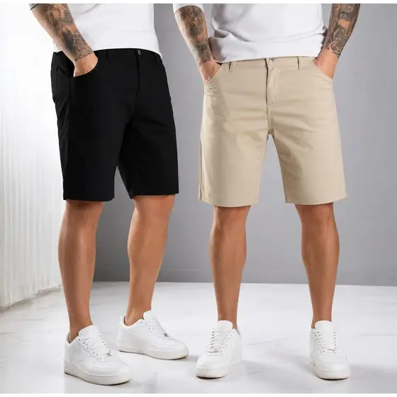 Kit 2 Bermuda Masculina Sarja 2 Peças Shorts Casual Moda Masculina