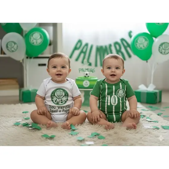 Body Palmeiras 2 Peças Diferentes Verdão Mesversario Kit