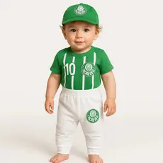 Uniforme Do Palmeiras Body, Calça , Boné, Mijão Mesversario