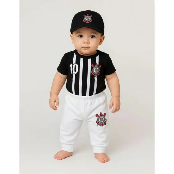 Uniforme Do Corinthias Body, Calça , Boné, Mijão Mesversario