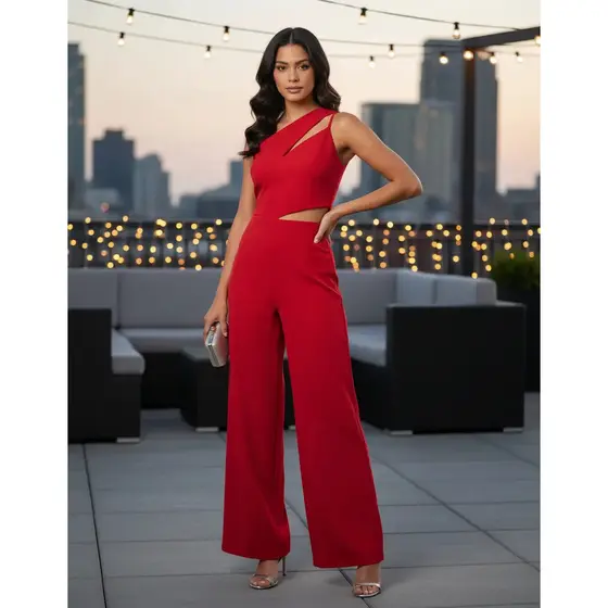 Macação Alfaiataria Feminino Pantalona Longo Elegante Festa