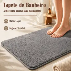 Tapete Banheiro Microfibra 40x60 e 50x80 Grande Antiderrapante Cores para Banheiro Sala e Cozinha
