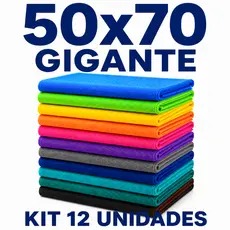 Kit 12 Panos de Chão Microfibra Flanela 50x70 Alta Absorção Multiuso