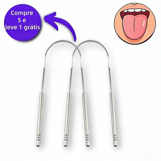 1/2/3/5/6 Raspador de Língua Aço Inox Removedor Saburra Combate Mau Hálito