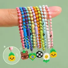 50/200 correntes de bolas com etiquetas de canoa 10cm, chaveiros coloridos, cores disponíveis