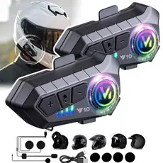 Y10 Motocicleta Sem Fio Bluetooth 5.3 Fone de Ouvido Capacete Kit de Chamadas Mãos Livres À Prova D'Água