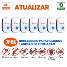 7 Unidades Repelente Eletrônico Ultrassônico Mosca Pernilongos Baratas Morcegos repele e Espanta Ratos bivolt