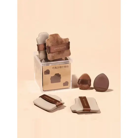 Almofada de ar puff de Chocolate reunindo puff solto Mini polegar maquiagem corretivo Blush maquiagem sem pó