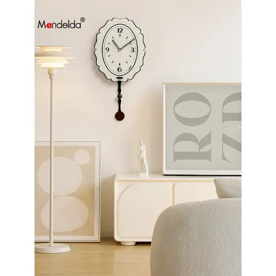 Mandelda marca coreana relógio de parede sala estar estilo creme moda criativa relógio restaurante High-End relógio pend