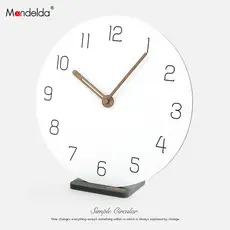 Mandelda moderno e minimalista relógio de mesa Nordic sala estar criativo quarto relógio parede doméstico mudo relógio p