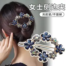 Strass cristal flor sapo clipe versão coreana feminino High-End clipe lateral na moda elegante senhoras grampo de cabelo