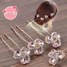 Granny Pan acessórios de cabelo flor de cristal hairpin mãe em forma de U hairpin Headdress cabeça traseira quebrado ins