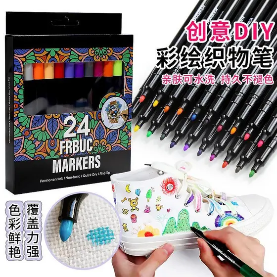 SSS Novo Estilo Caneta de Tecido de 30 Cores DIY Pintada à Mão À Prova D 'Água Não Desbotamento Camiseta Graffiti Pincel