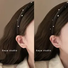 Acessórios de cabelo de cabeça alta pérola acessórios de cabelo rosto lavagem cabeça caverna bandana estilo feminino