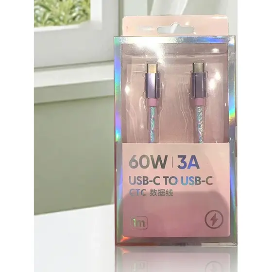 MINISO MINISO Sereia Ji Série CTC Cabo de dados TypeC Cabo de carregamento de celular 3A 60W Cabo de carregamento rápido