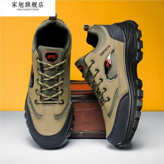 Sapatos de seguro de trabalho masculino verão novo estilo local de trabalho leve respirável sapatos esportivos ao ar liv