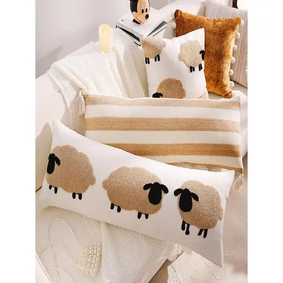 Ins estilo creme marrom luz luxo High-End fronha cama sala de estar sofá Bay janela travesseiro almofada com núcleo