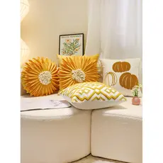 Travesseiro amarelo nórdico para sala de estar, sofá, cabeceira, travesseiro lombar, nórdico, simples, sem núcleo, cor d