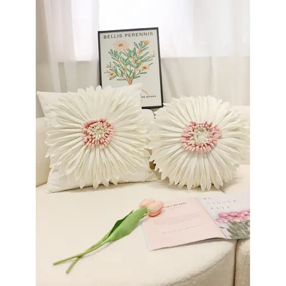 Pastoral decoração macia sala de estar sofá fronha capa de almofada flor travesseiro estilo creme decoração macia tecido