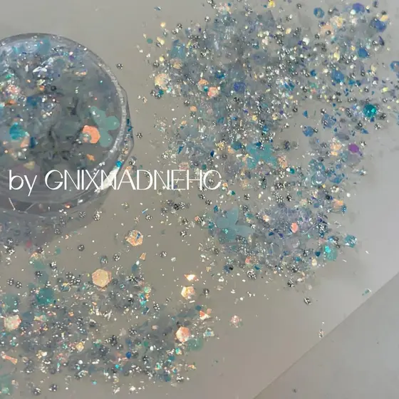 Arte do prego Glitter lantejoulas em pó ir para a montanha e o mar nova cor explosão escurecimento borboleta Manicure DI