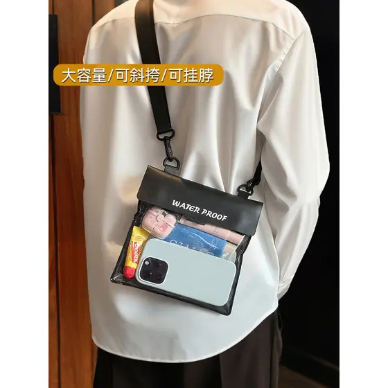 Bolsa à prova d'água para celular, grande capacidade, tela sensível ao toque, foto, natação, à prova d'água, equipamento