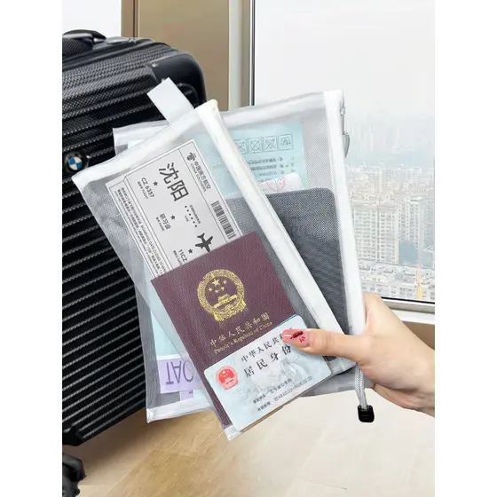 Saco de armazenamento de passaporte viagem no exterior transparente portátil ID cartão de embarque titular caso protetor