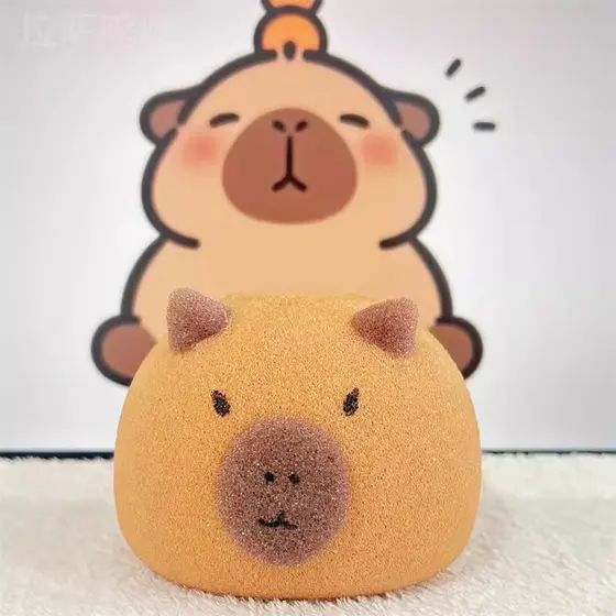 Kapibara esponja bola banho rosto lavagem esfregar espuma banho banheiro Super bonito crianças bola de banho macio e con