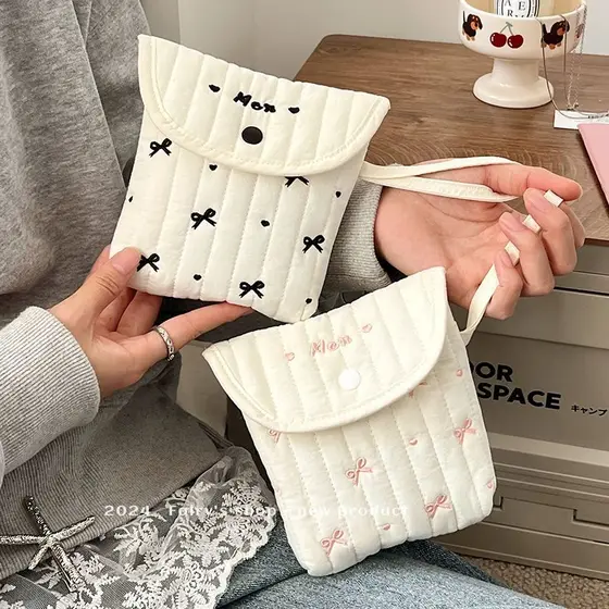 Portátil portátil pequenos itens saco de armazenamento saco Menstrual portátil tia toalha bolsa de armazenamento