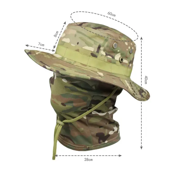 Camuflagem tática aba grande aba redonda chapéu camuflagem máscara combinação conjunto esportes ao ar livre protetor sol