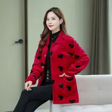 Sichuan roupas provinciais inverno flanela macacão de manga comprida forro de lã engrossado mãe roupas moda jaqueta aven